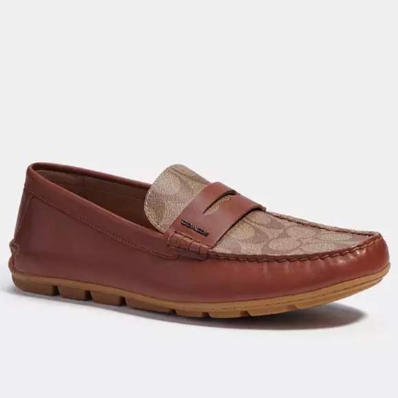 New Coach Men Signature Mott Driver Khaki - Picture 2 of 4